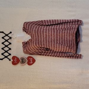 Papaya Women's stripped long sleeve hoodie. Size Large